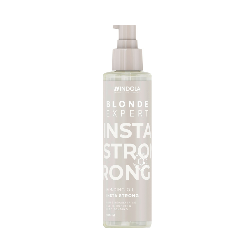 Aceite Bonding Blonde Expert Insta Strong Indola 100 ml – aceite profesional fortalecedor para cabello rubio y decolorado