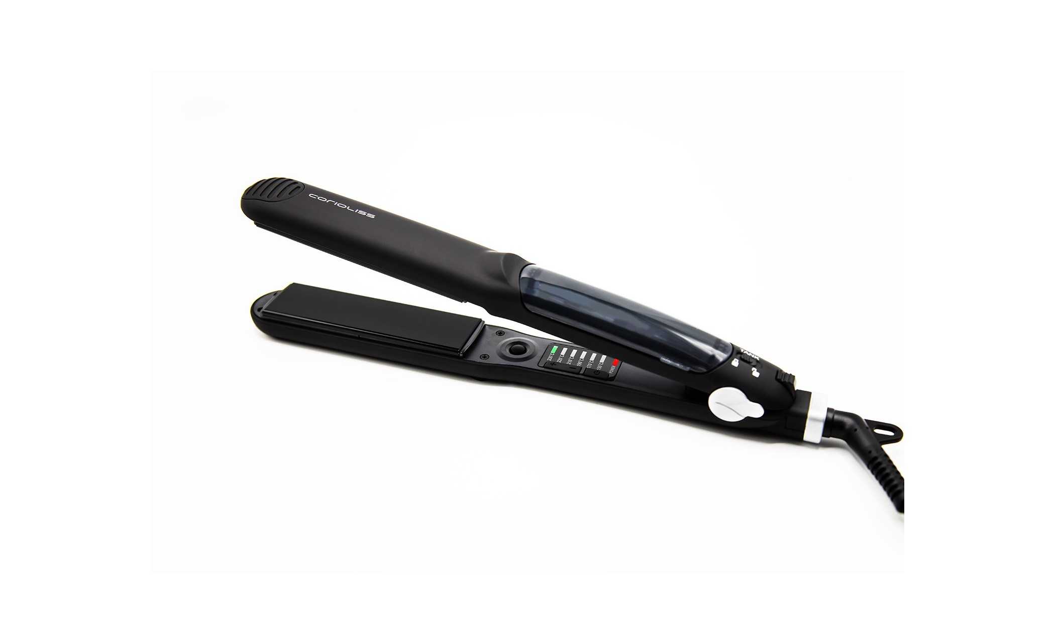 Plancha C-Steam Corioliss + Argan Shine 250 ml – plancha profesional de vapor con tratamiento capilar nutritivo