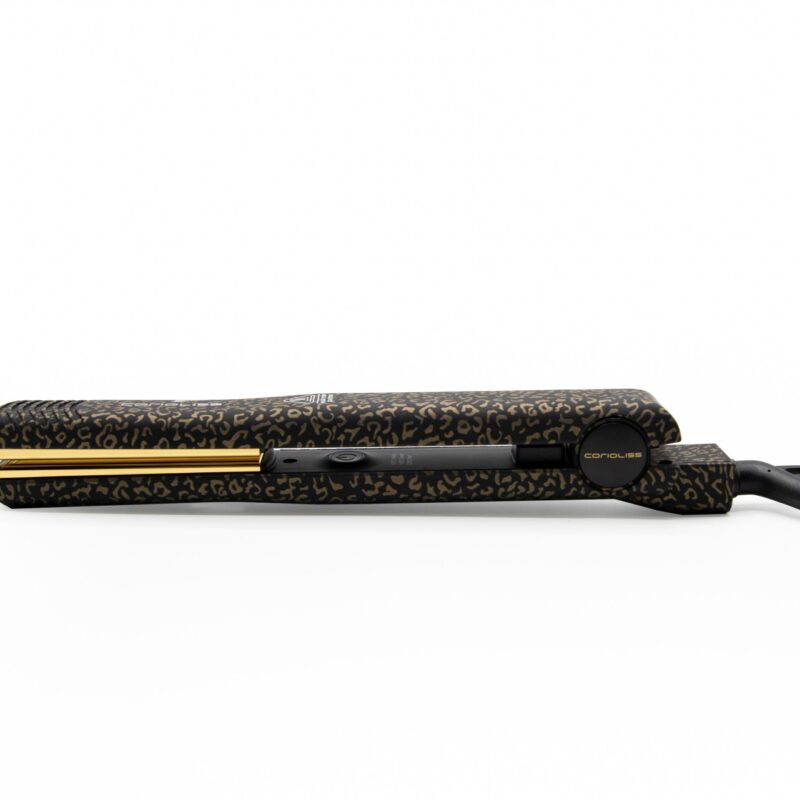 Plancha Corioliss C-Style Gold Leopard Soft Touch – diseño elegante y resultados brillantes