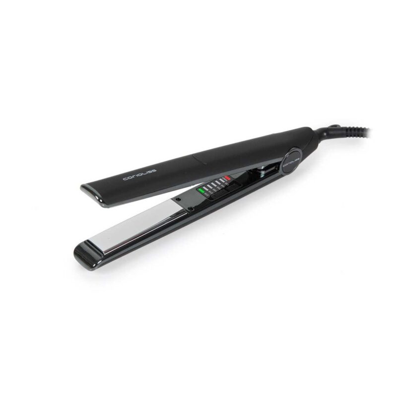 Plancha de Pelo C1 Black Soft Touch Copper Corioliss – plancha profesional de titanio con control térmico y acabado cobre