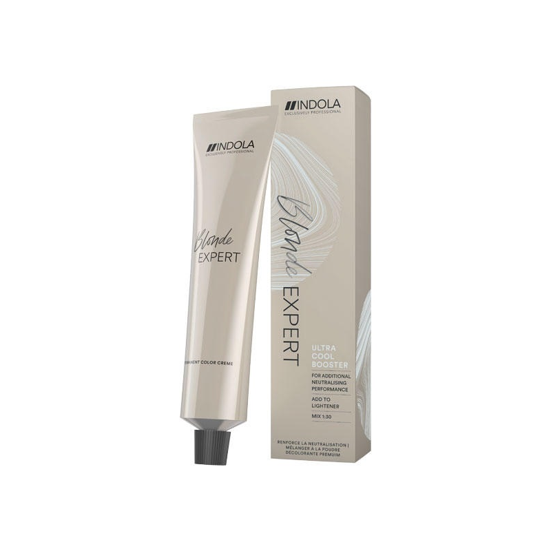 Blonde Expert Ultra Cool Booster Indola 60 ml – concentrado profesional para tonos rubios ultra fríos y neutralización intensiva