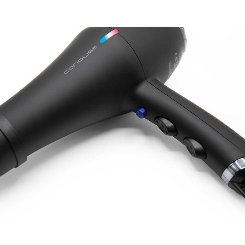 Secador Flow Power Black Chrome Corioliss – secado rápido y control térmico