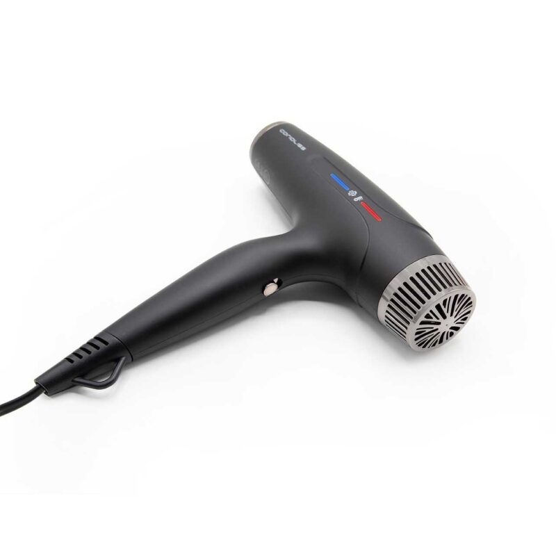 Secador Typhoon Black Chrome Corioliss – secador profesional de alto rendimiento con tecnología iónica y acabado Black Chrome