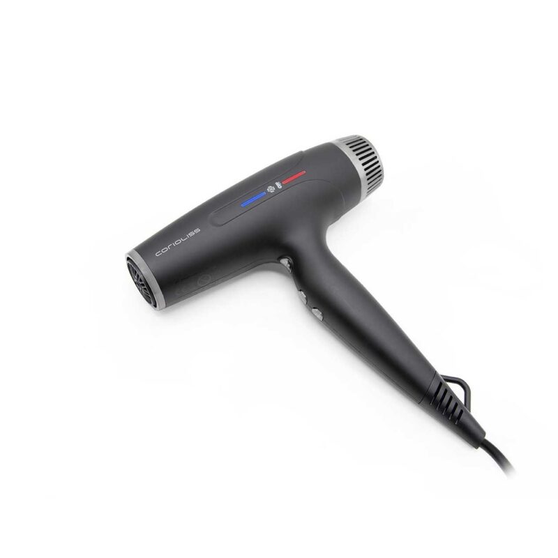 Secador Typhoon Black Chrome Corioliss – secador profesional de alto rendimiento con tecnología iónica y acabado Black Chrome