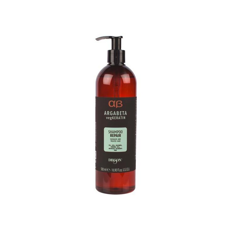 Champú reparador Argabeta 500 ml – champú profesional con queratina y aceite de argán para cabello dañado
