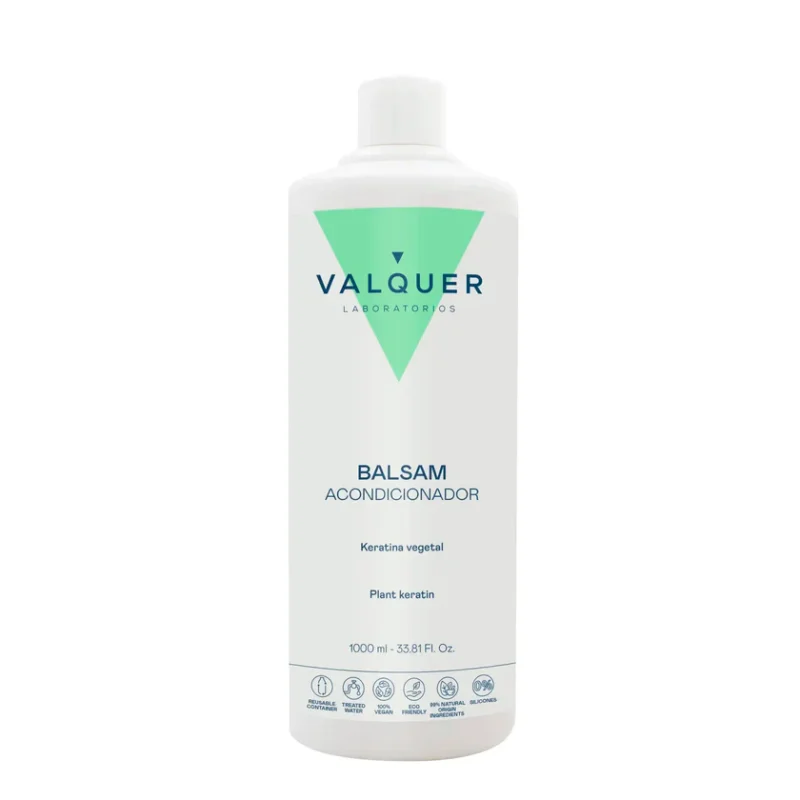 Bálsamo acondicionador capilar Valquer 1000 ml – acondicionador profesional para cabello suave y brillante