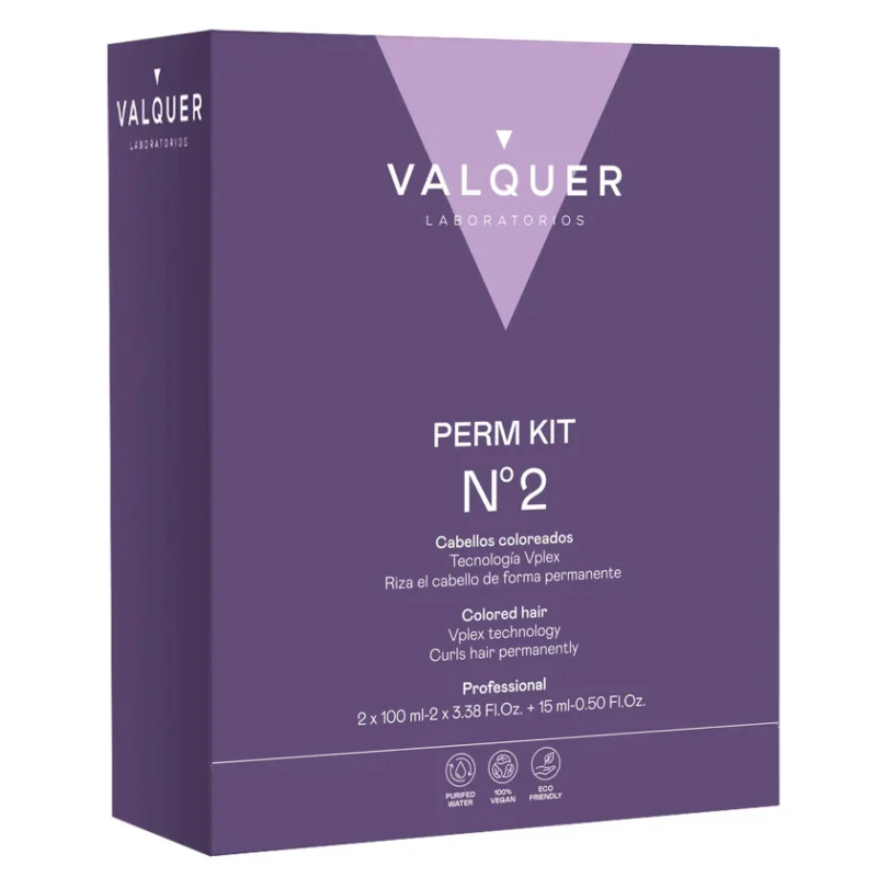 Kit para permanente Nº2 Valquer 210 ml – tratamiento profesional para cabellos coloreados o sensibilizados