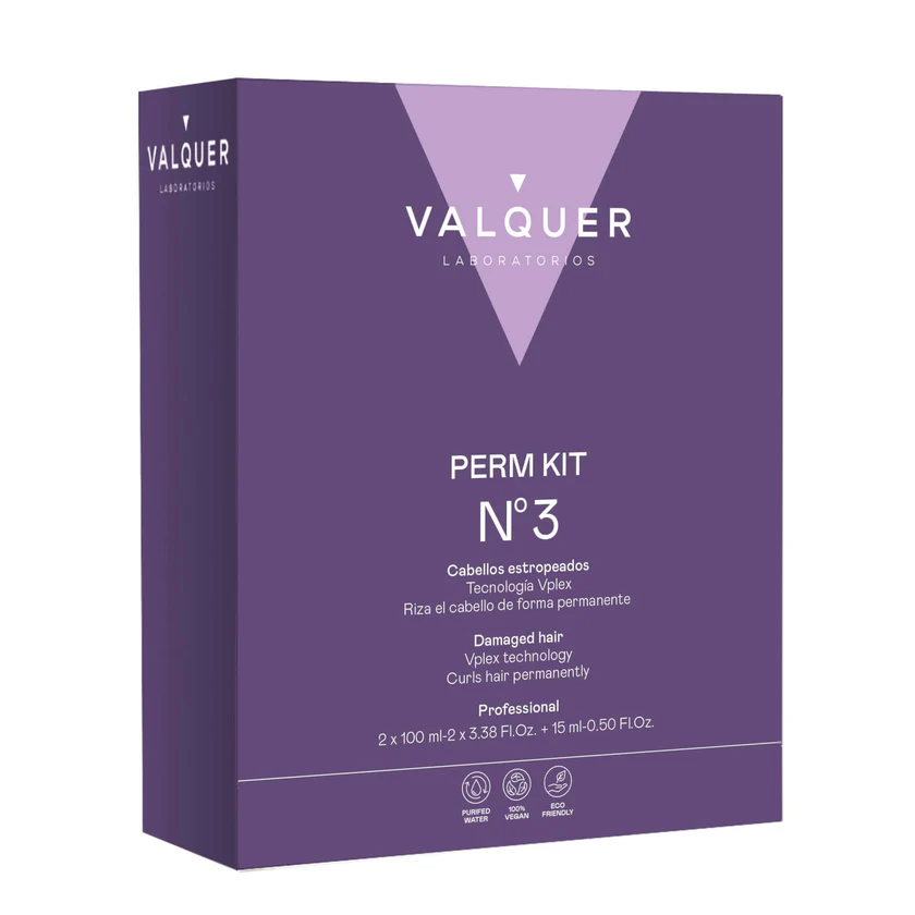 Kit para permanente Nº3 Valquer 210 ml – tratamiento profesional para cabellos dañados o frágiles