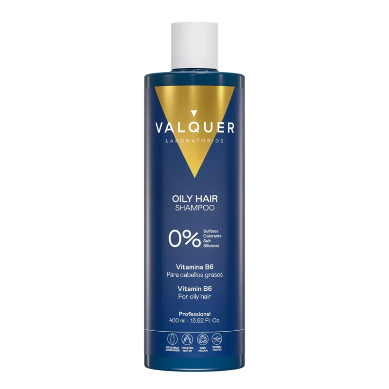 Champú para Cabello Graso 0% Sin Sulfatos Valquer 400 ml – champú purificante y regulador para cuero cabelludo graso