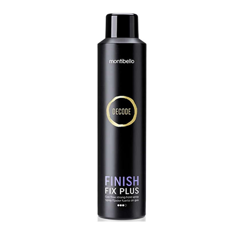 Spray sin Gas Fijación Fuerte Finish Fix Plus Decode Montibello 250 ml – spray fijador profesional de larga duración